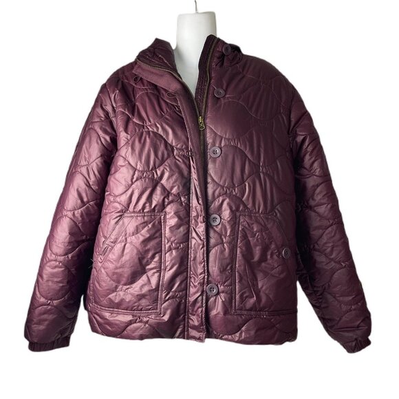 American Eagle Outfitters Maroon Puffer Jacket Size XL Womens - Picture 1 of 4